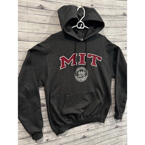 MIT Hoodie Champion Hoodie Sz M Gray Pullover Massachusetts Technology - Picture 4 of 16